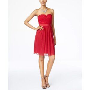 NWT. Adrianna Papell Strapless Lace A-Line Dress SIze 4 Womens